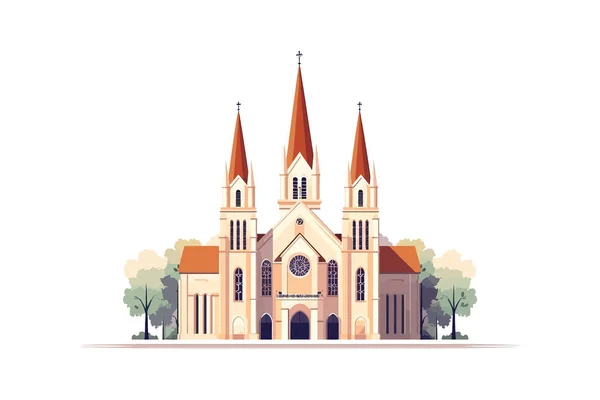 Католицька Церква Векторний Дизайн Ілюстрації — стоковий вектор