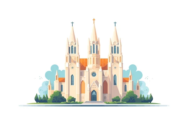 Katholische Kirche Vektor Illustrationsdesign — Stockvektor