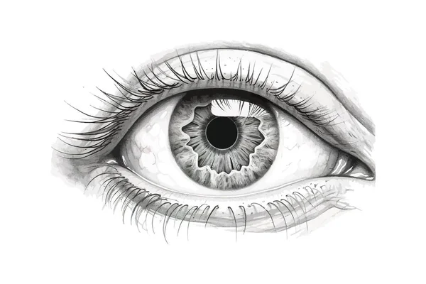 Anatomia Oculare Isolata Sfondo Bianco Progettazione Illustrazione Vettoriale — Vettoriale Stock
