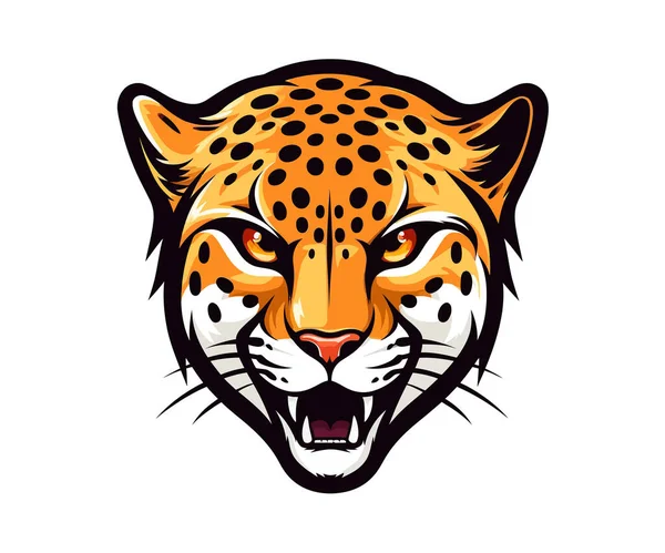 Perfect Cheetah Logo Ontwerp Van Vectorillustraties — Stockvector