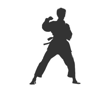 Karate silueti. Vektör illüstrasyon tasarımı.