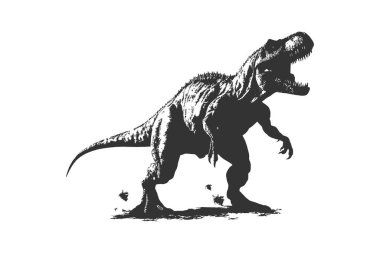 Tyrannosaurus silueti. Vektör illüstrasyon tasarımı.