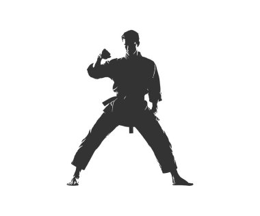 Karate silueti. Vektör illüstrasyon tasarımı.