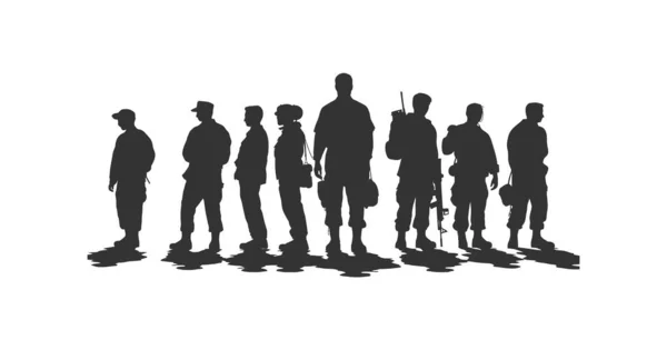 Veteranen Fit Für Logo Silhouette Vektor Illustrationsdesign — Stockvektor