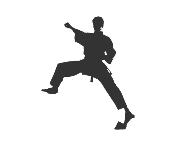 Silueta Karate Diseño Ilustración Vectorial — Vector de stock