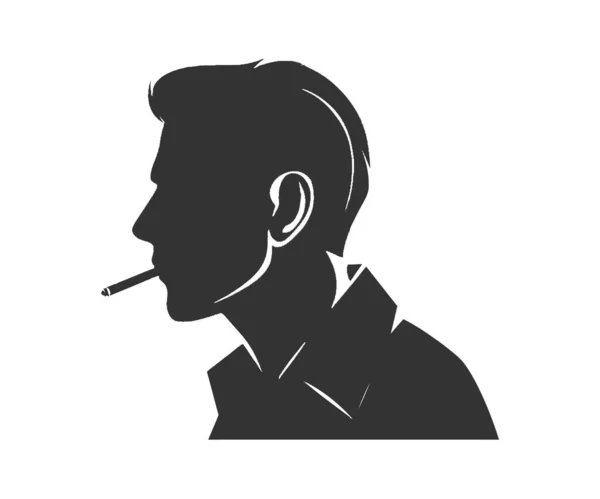 Mann Beim Rauchen Einer Zigarette Vektor Illustrationsdesign — Stockvektor