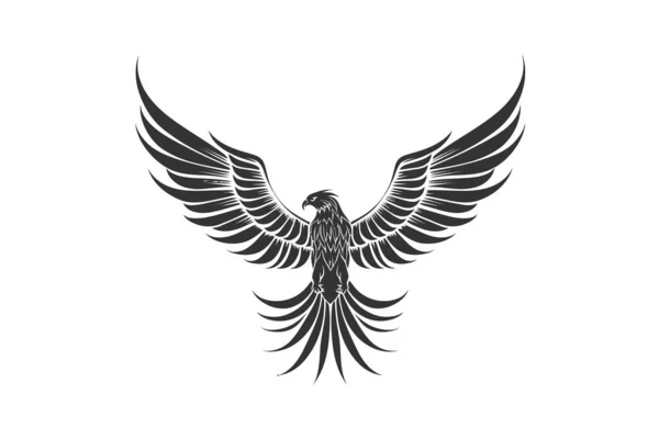 Aquila Nascente Wings Logo Silhouette Progettazione Illustrazione Vettoriale — Vettoriale Stock