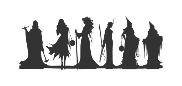 Mage Silhouettes Vector Illustration Design — Stock Vector