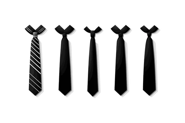 Krawattensymbole Setzen Silhouette Vektor Illustrationsdesign — Stockvektor