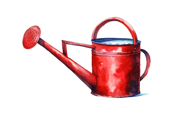Watering Can Hand Drawn Watercolor Painting Vector Illustration Design — Stock Vector