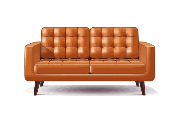 棕色皮沙发矢量图解设计 — 图库矢量图片