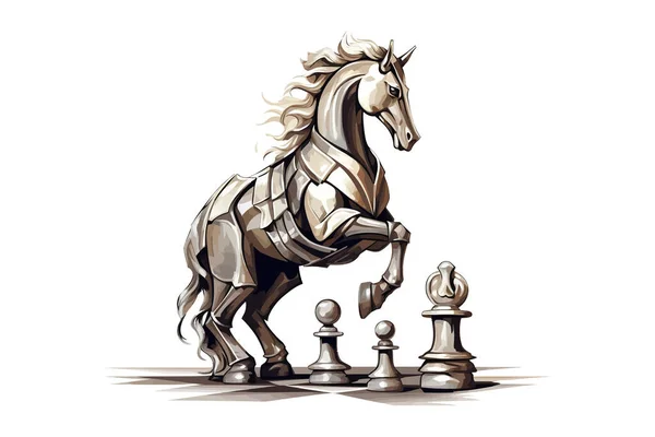 Шаховий Лицар Векторний Дизайн Ілюстрації — стоковий вектор