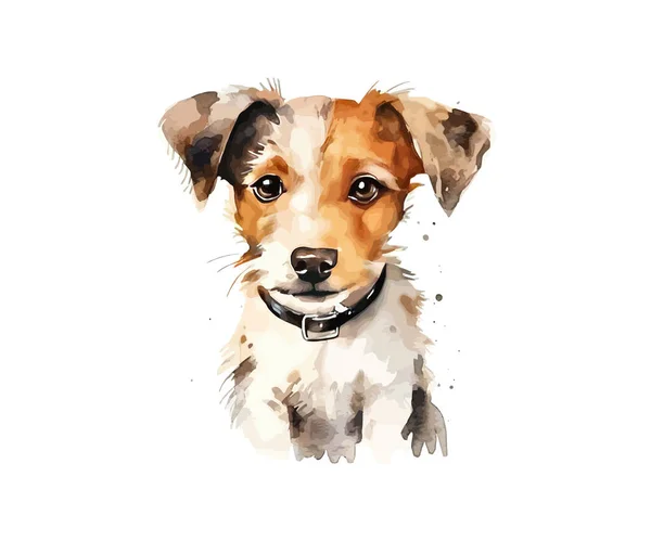 Cute Dog Hand Drawn Style Watercolor Vector Illustration Design — Stock Vector