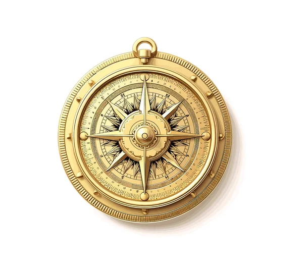 Goldener Kompass Vektor Illustrationsdesign — Stockvektor