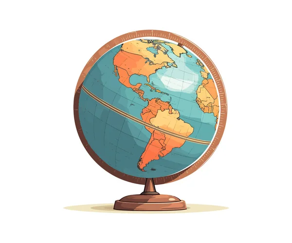 Retro Globe Vektör Illüstrasyon Tasarımı — Stok Vektör
