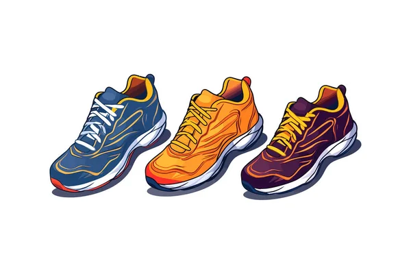 Spor Ayakkabılar Vektör Illüstrasyon Tasarımı — Stok Vektör