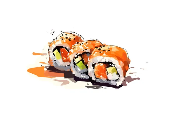 Sushi Desenho Ilustração Vetorial — Vetor de Stock