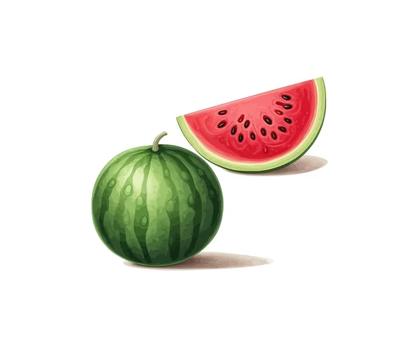 Wassermelone Scheiben Schneiden Vektor Illustrationsdesign — Stockvektor