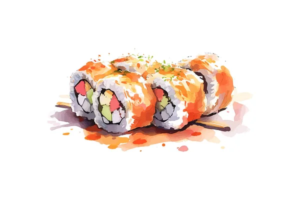 Sushi Návrh Vektorové Ilustrace — Stockový vektor