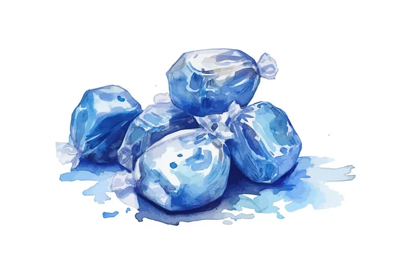 Kék Cukorka Festés Akvarell Vektor Illusztrációjának Kialakítása — Stock Vector