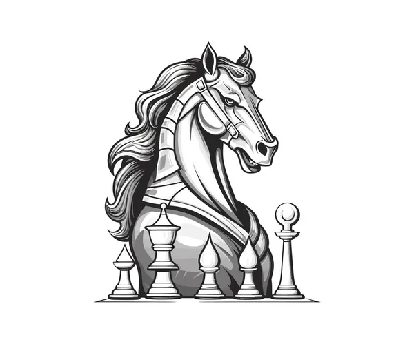 Chess Knight Vector Illustration Design — Stock Vector
