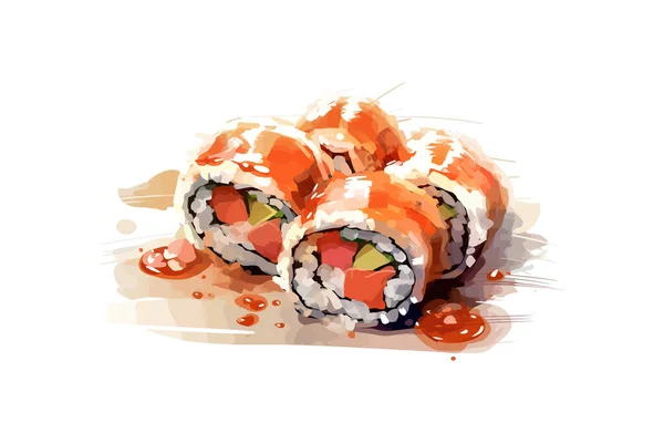 Sushi Desenho Ilustração Vetorial — Vetor de Stock
