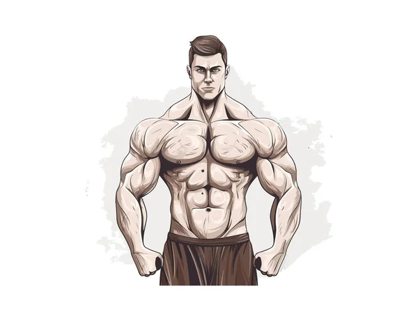 Muscular Man Torso Fitness Vector Illustration Design — Stock Vector
