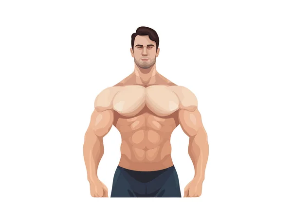 Uomo Muscolare Busto Fitness Progettazione Illustrazione Vettoriale — Vettoriale Stock