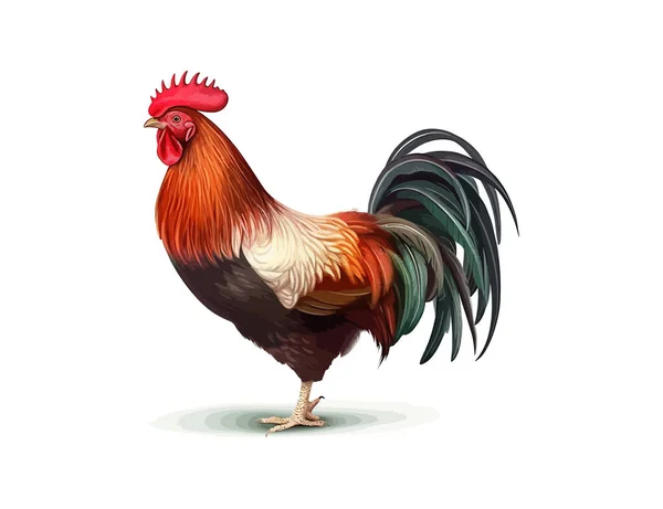 Rooster Realistic Vector Illustration Design — Stock Vector