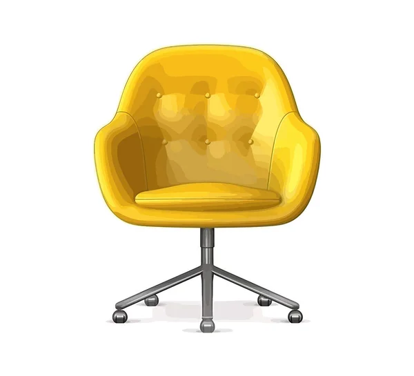 Realistic Yellow Armchair Vector Illustration Desing — Stock Vector