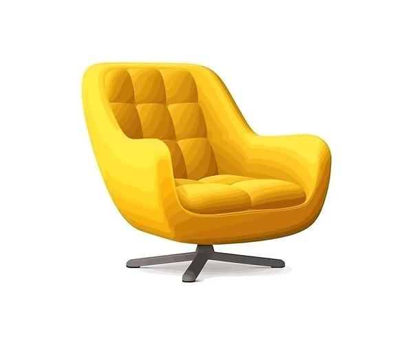 Реалистичное Жёлтое Кресло Векторное Рисование — стоковый вектор