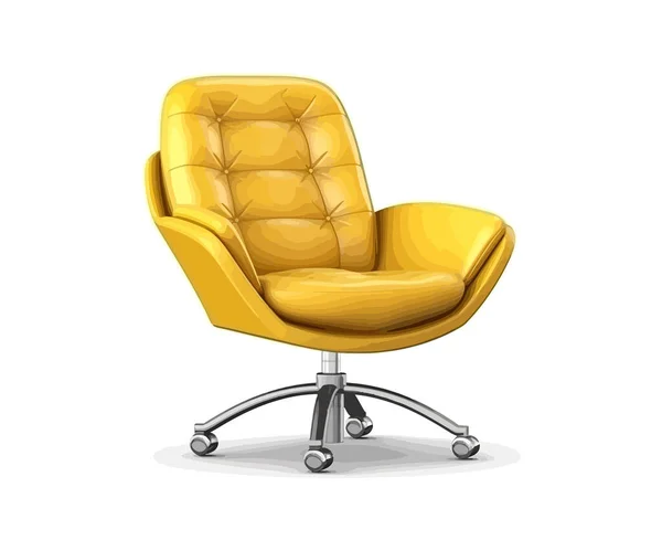 Realisztikus Sárga Fotel Vektoros Illusztráció — Stock Vector