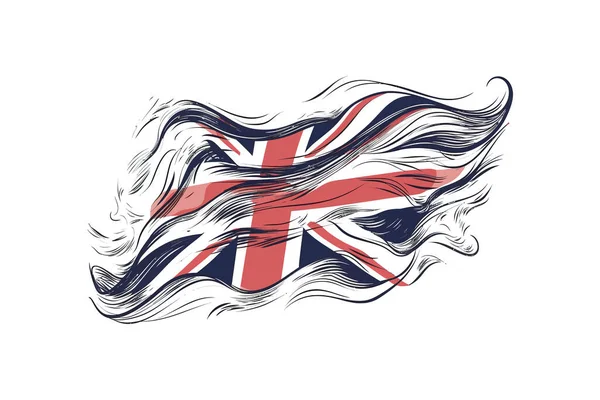 イギリスの国旗 抽象的なスケッチ手描き ベクトルイラストデザイン — ストックベクタ