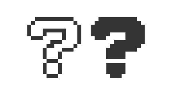 Pixel Fragezeichen Vektor Illustrationsdesign — Stockvektor