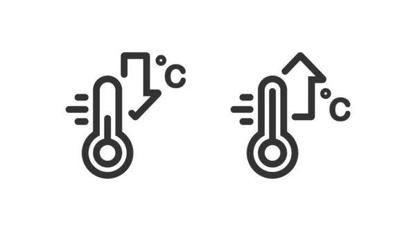Icono Temperatura Del Termómetro Arriba Abajo Diseño Ilustración Vectorial — Vector de stock