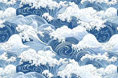 Japanese pattern wave. Vector illustration design. clipart