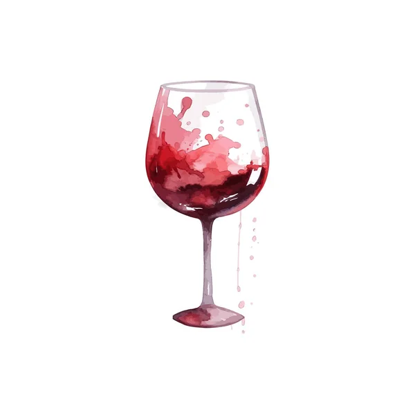Vin Rouge Dans Verre Illustration Vectorielle — Image vectorielle