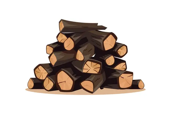 Brennholz Stapeln Vektor Illustrationsdesign — Stockvektor