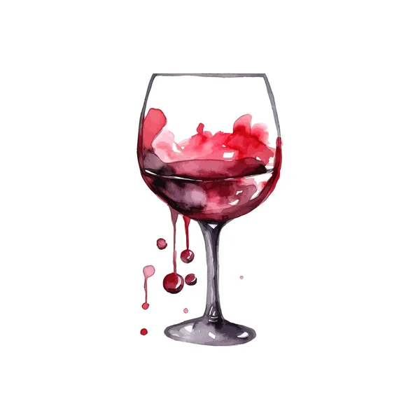 Красное Вино Стакане Векторная Иллюстрация — стоковый вектор