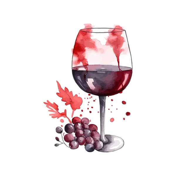 Красное Вино Стакане Векторная Иллюстрация — стоковый вектор