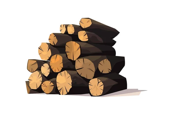 Brennholz Stapeln Vektor Illustrationsdesign — Stockvektor