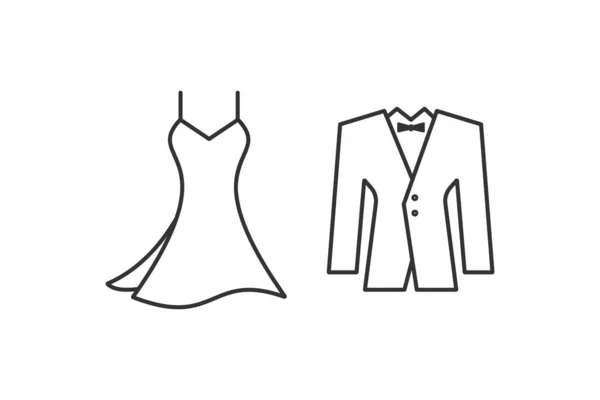 Klänning Och Kostym Ikon Vektor Illustration Design — Stock vektor