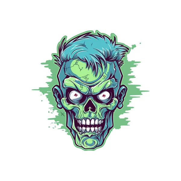 Zombie Face Vector Illustration Design — Stock Vector