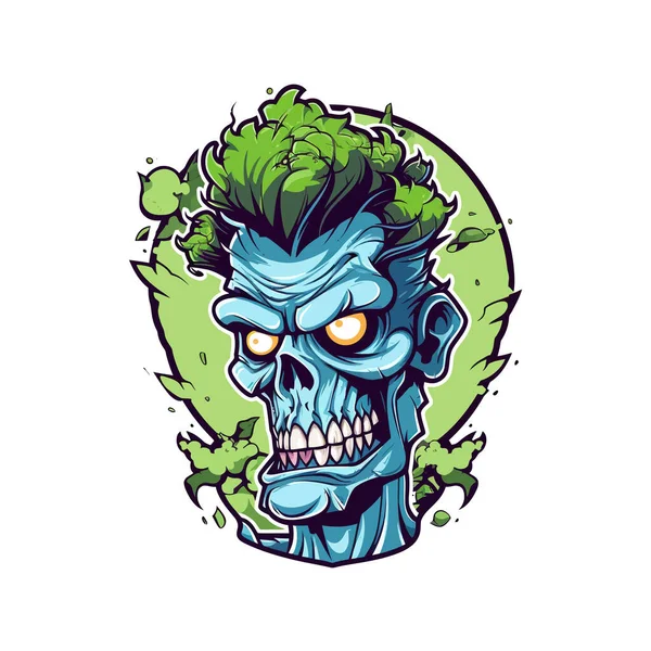 Zombie Gesicht Vektor Illustrationsdesign — Stockvektor