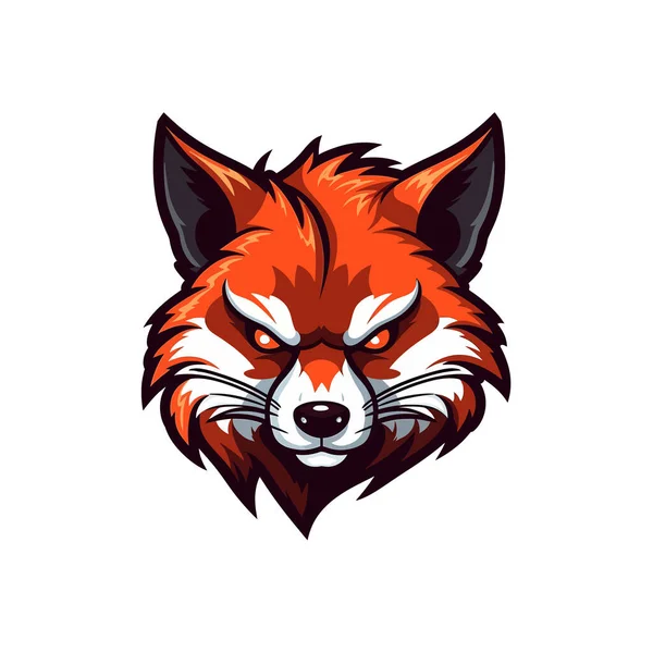 Atractivos Gráficos Logotipo Mascota Panda Roja Diseño Ilustración Vectorial — Vector de stock