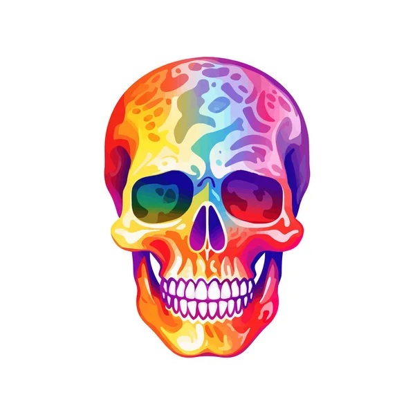 Skull Rainbow Vector Illustration Design — Stock Vector