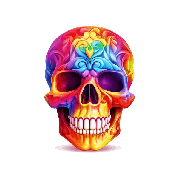 Skull Rainbow Vector Illustration Design — Stock Vector