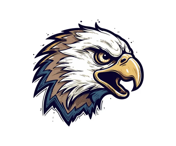 Cabeza Águila Ilustración Vectorial — Vector de stock