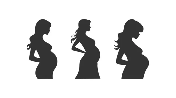 Икона Силуэта Беременной Женщины Векторная Иллюстрация — стоковый вектор