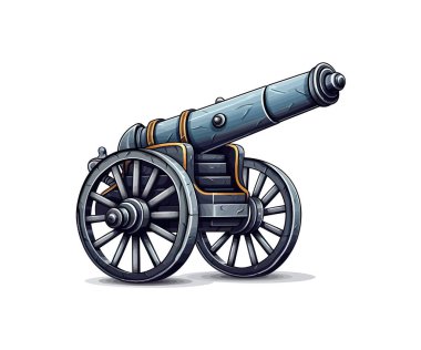 Cannon isolated on white. Vector illustration design. clipart